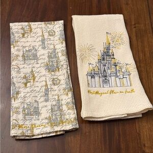 Disney Castle Kitchen Towel Set - Cream and Gold